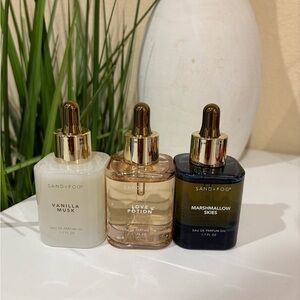 Sand+Fog Trio Eau de Parfum Oils - Vanilla Musk, Love Potion, Marshmallow Skies